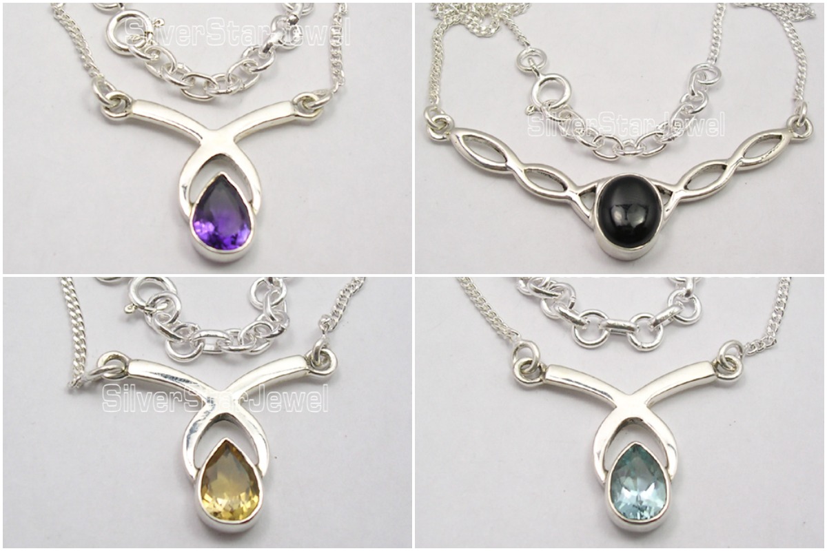 Embellished Silver Gemstone Necklaces for Your Jewellery Store