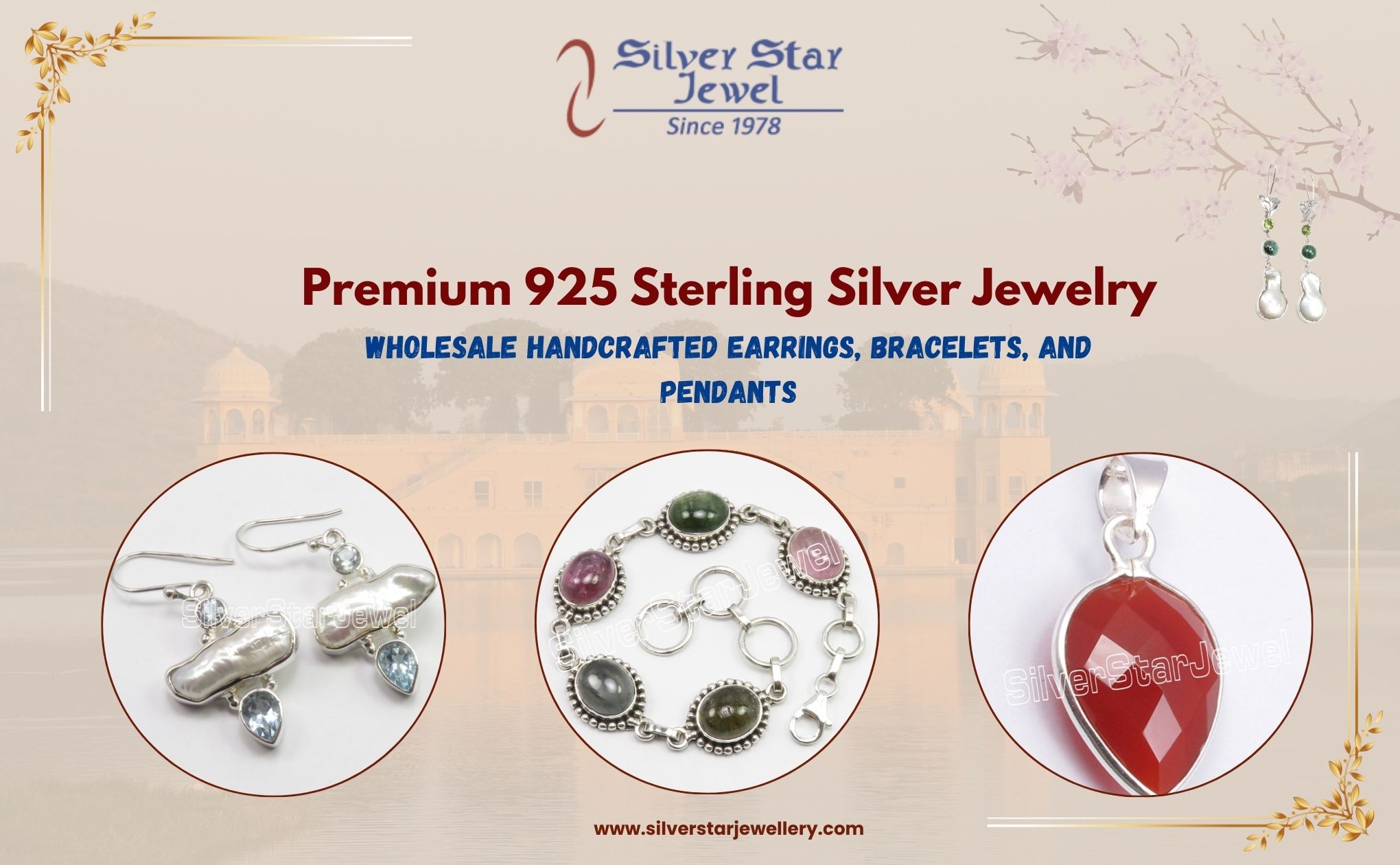 Premium 925 Sterling Silver Jewelry Wholesale Handcrafted Earrings, Bracelets, and Pendants