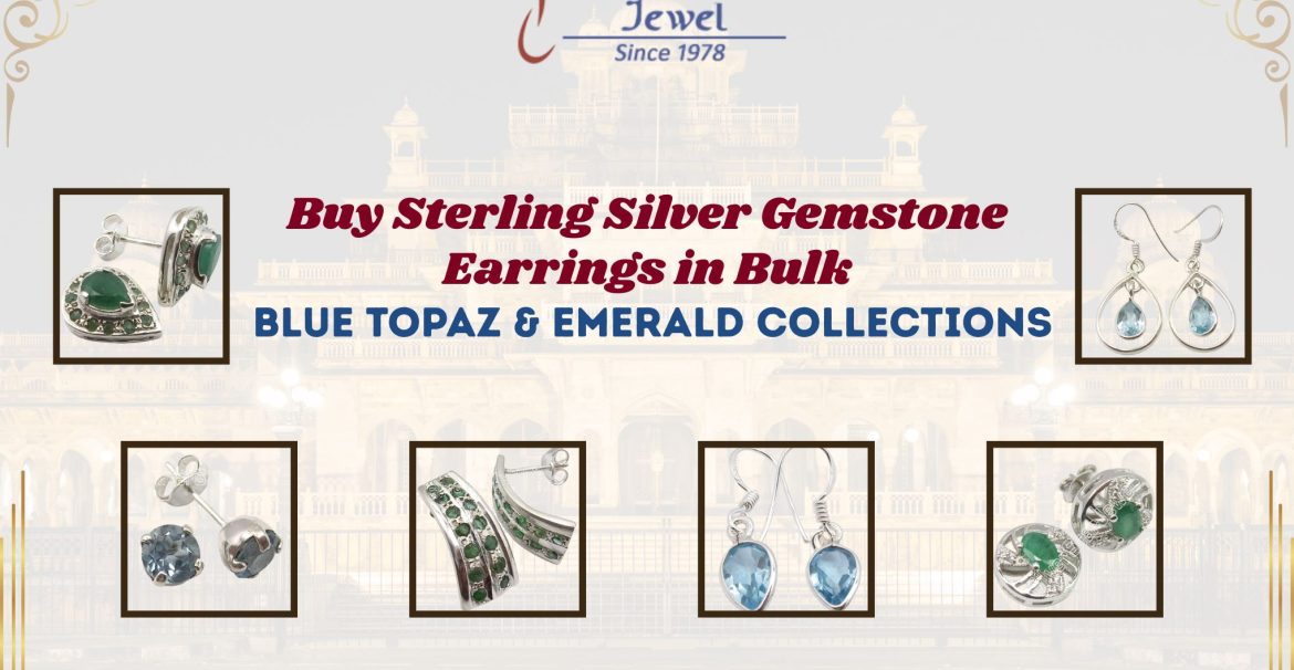 Buy Sterling Silver Gemstone Earrings in Bulk – Blue Topaz & Emerald Collections