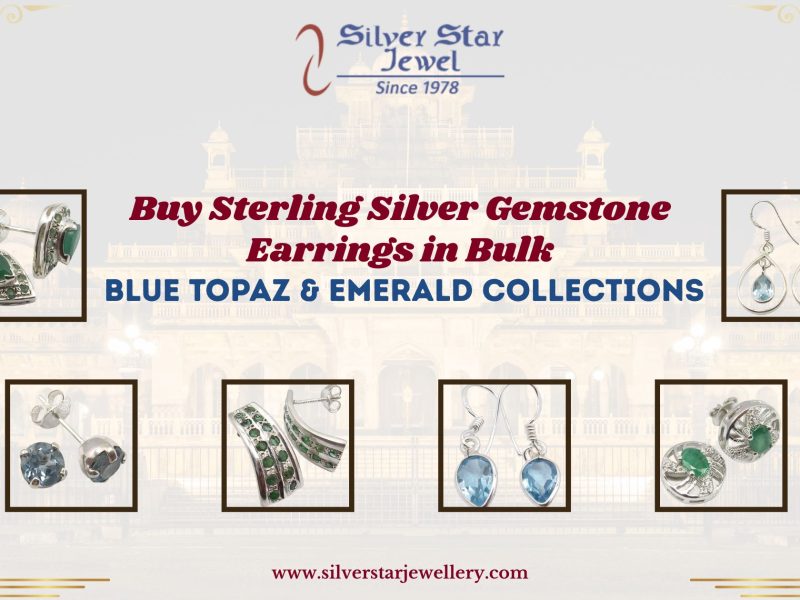 Buy Sterling Silver Gemstone Earrings in Bulk – Blue Topaz & Emerald Collections