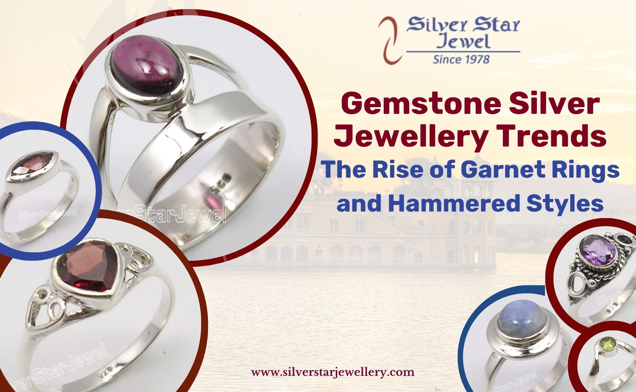 Gemstone Silver Jewellery Trends The Rise of Garnet Rings and Hammered Styles