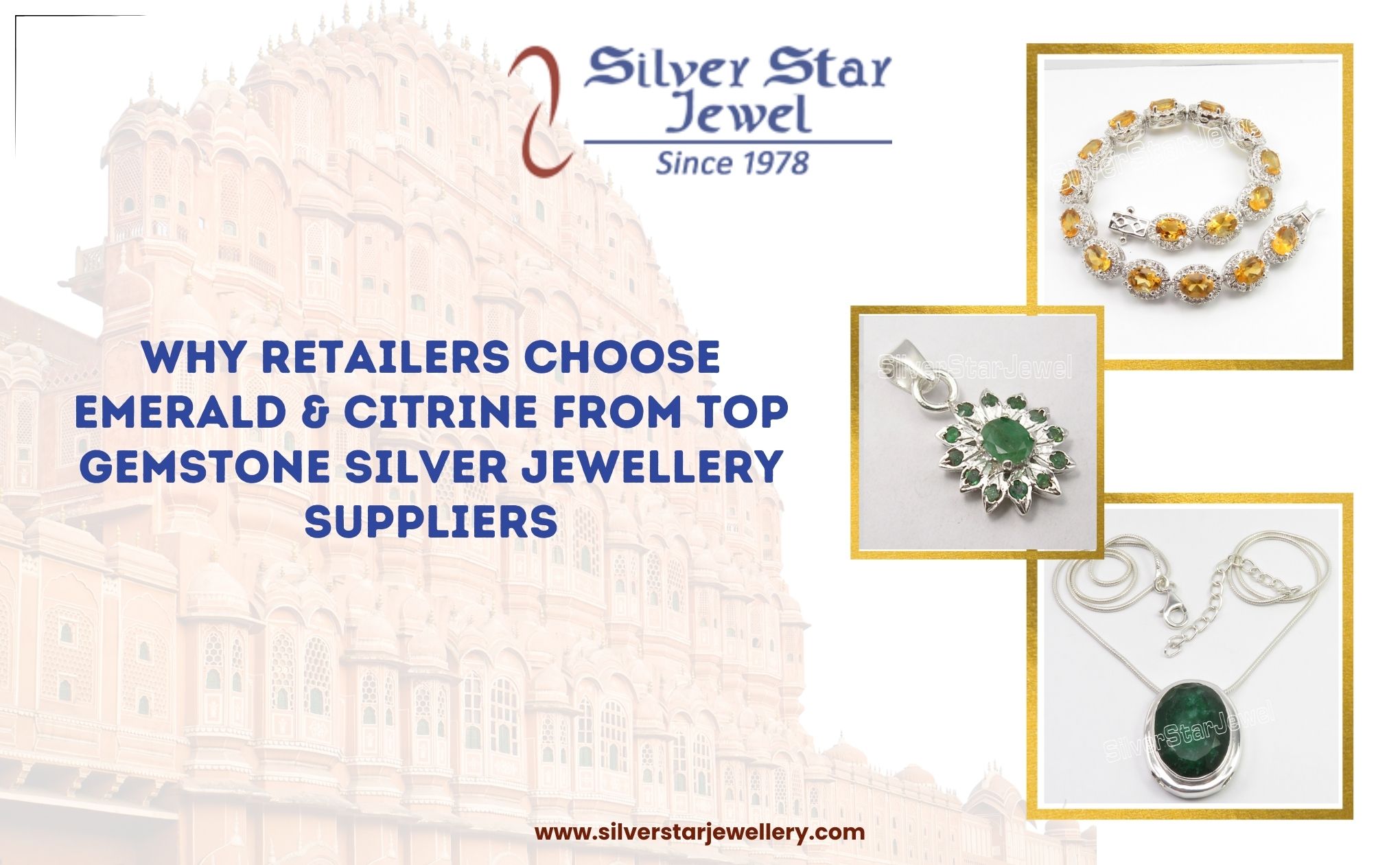 Why Retailers Choose Emerald & Citrine from Top Gemstone Silver Jewellery Suppliers