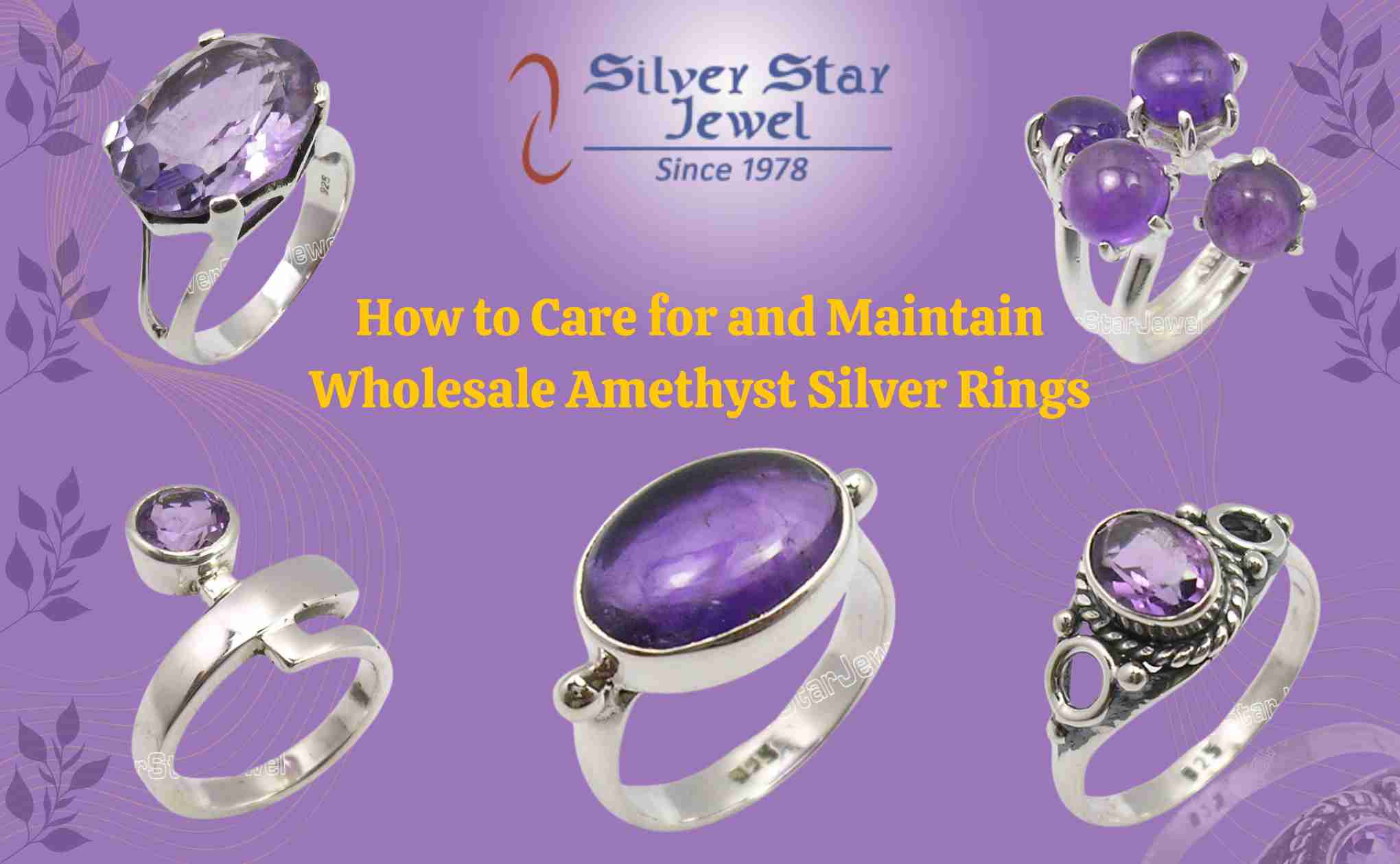 Wholesale Amethyst Silver Rings