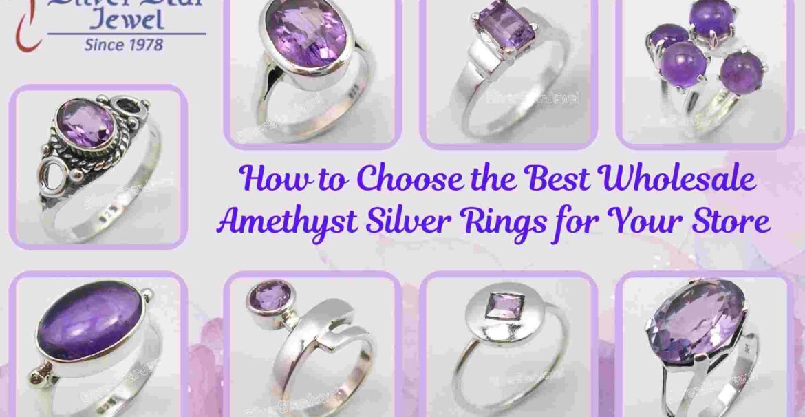 Wholesale Amethyst Silver Rings