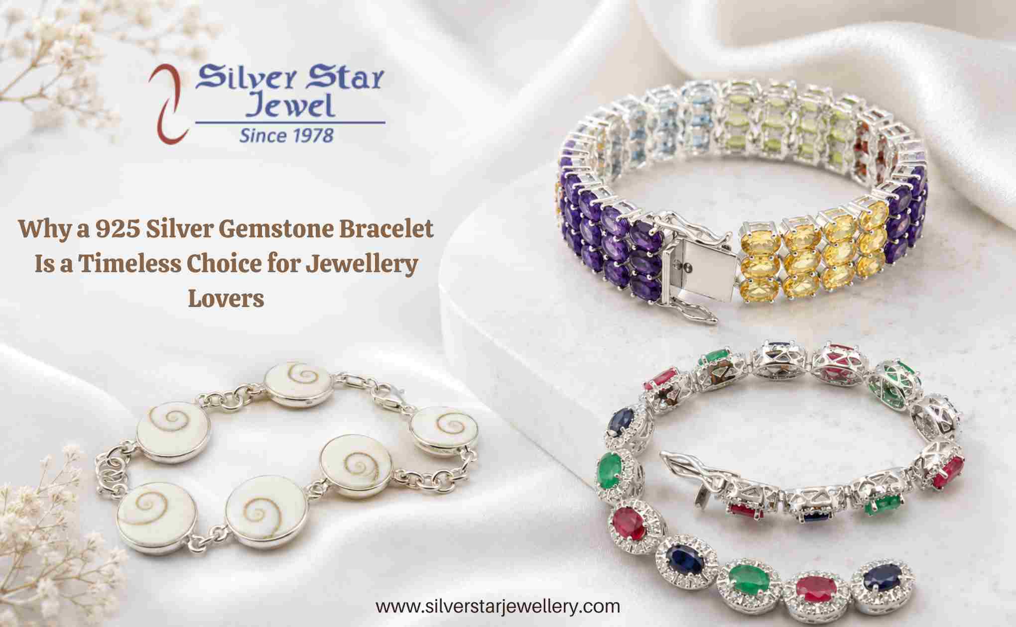 925 Silver Gemstone Bracelet