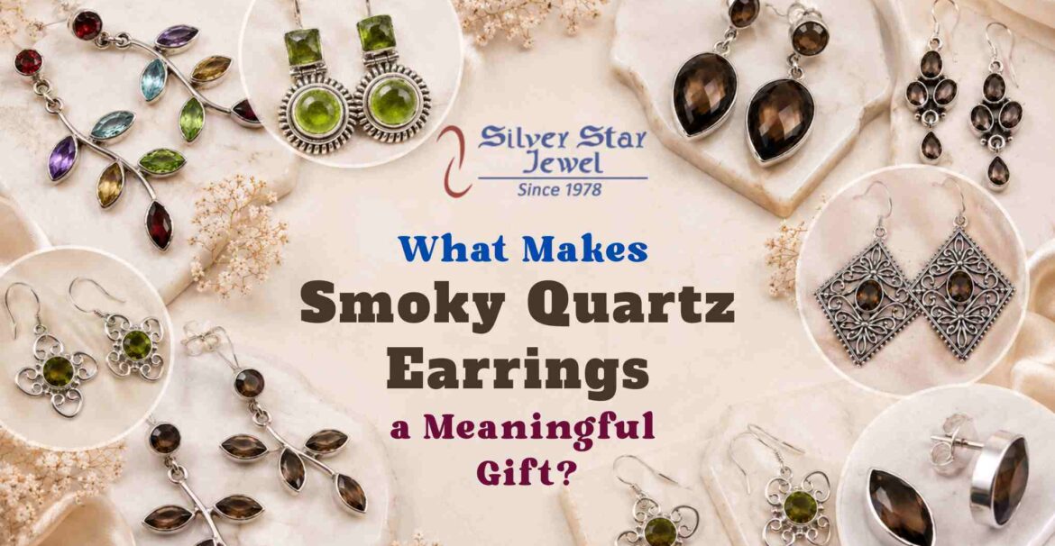 smoky quartz earrings