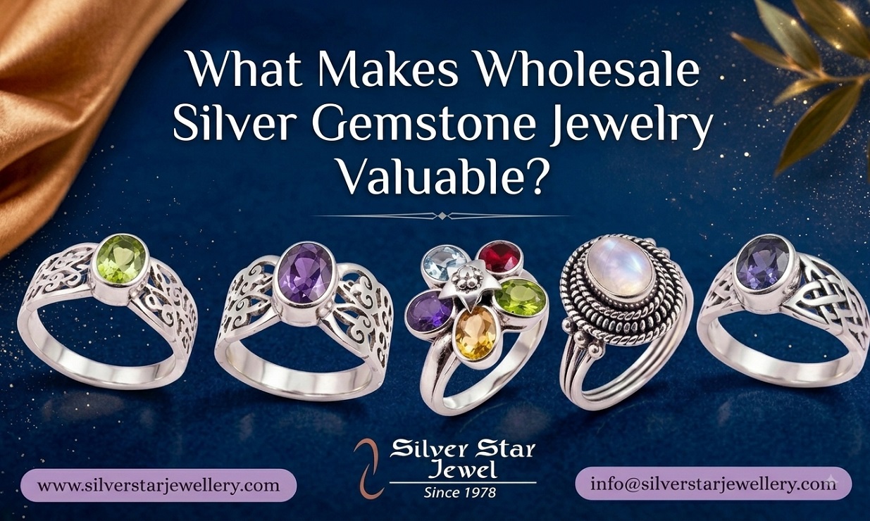 Wholesale silver gemstone jewelry collection