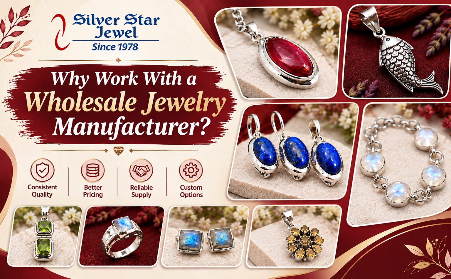 Wholesale jewelry manufacturer working with retail buyers