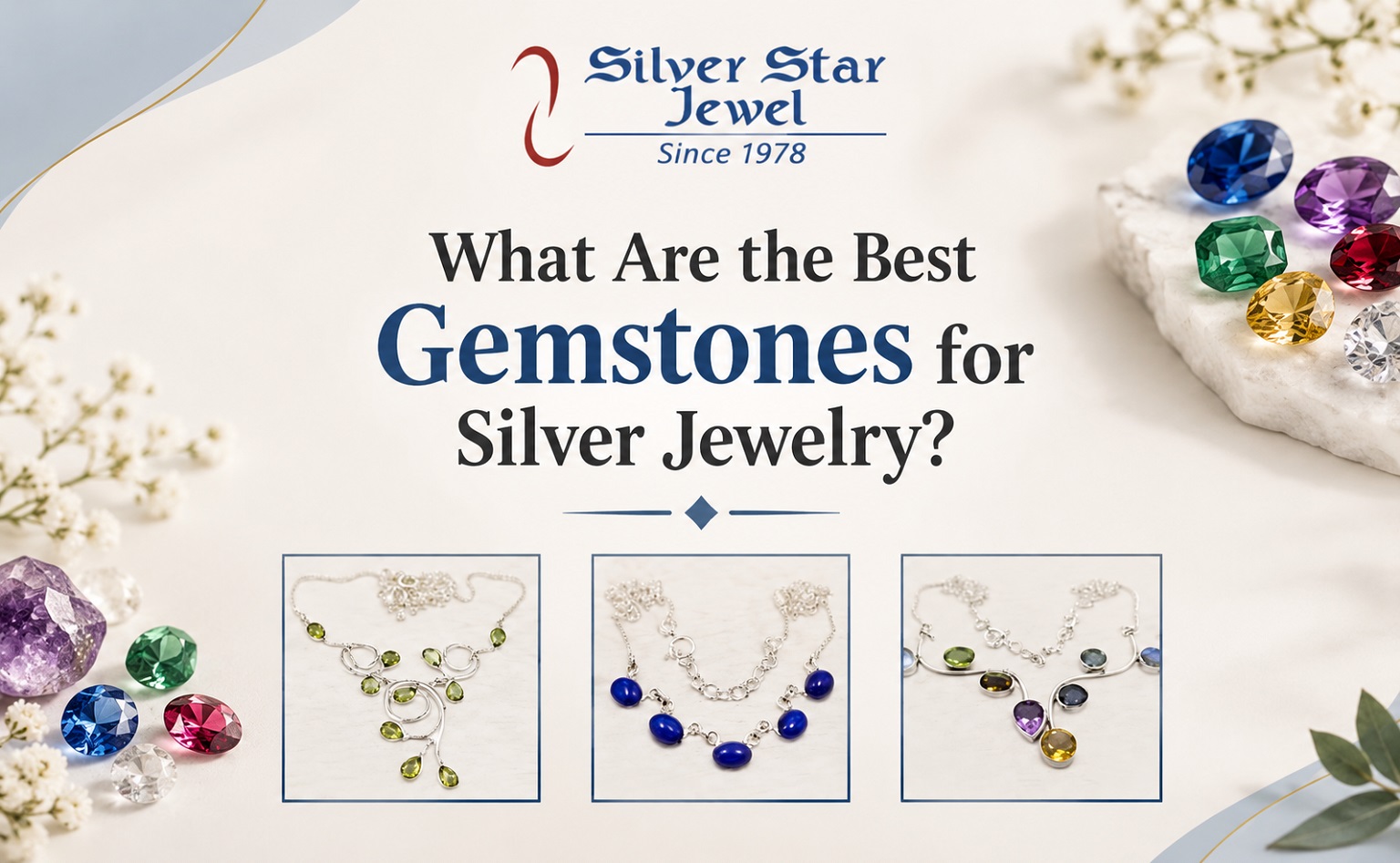 Gemstones for silver jewelry